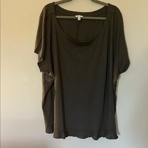 Susina Dark Brown Short Sleeve Top